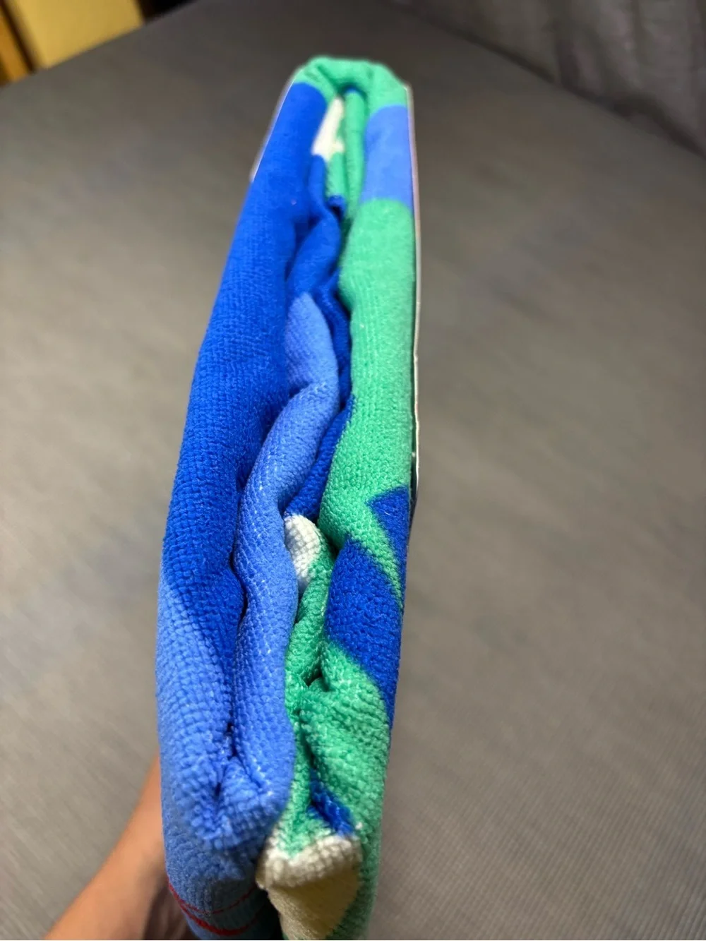 Bath towel Shark Week Green & Blue Shark Towel kids It has a defect
